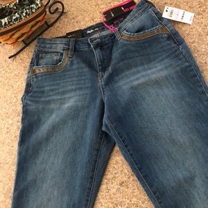 NWT Style & Co. Denim Boot Leg Mid Rise Curvy Fit Blue Jeans 6 Vintage Soul